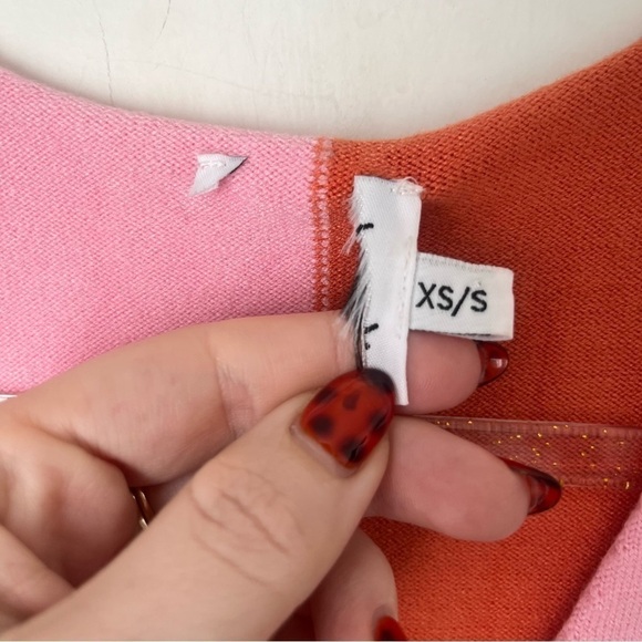 Princess Polly Sienna Pink Orange Retro Colorblock Knit Dress XS/S - Picture 11 of 11